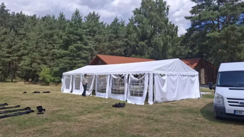 sušení stanu 6x12m